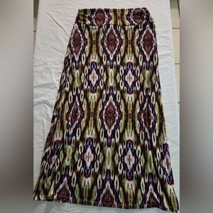 Faded Glory Multicolor Maxi Skirt S/CH (4-6) Geometric Pattern